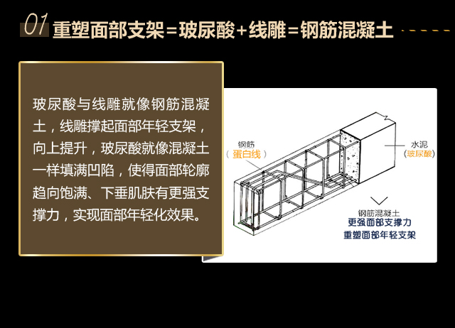 重塑面部支架=玻尿酸+线雕=钢筋混凝土